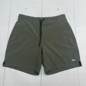 Saxx Sport 2 Life 2N1 Ballpark Pouch Shorts 7” Army Heather Green Mens Large.